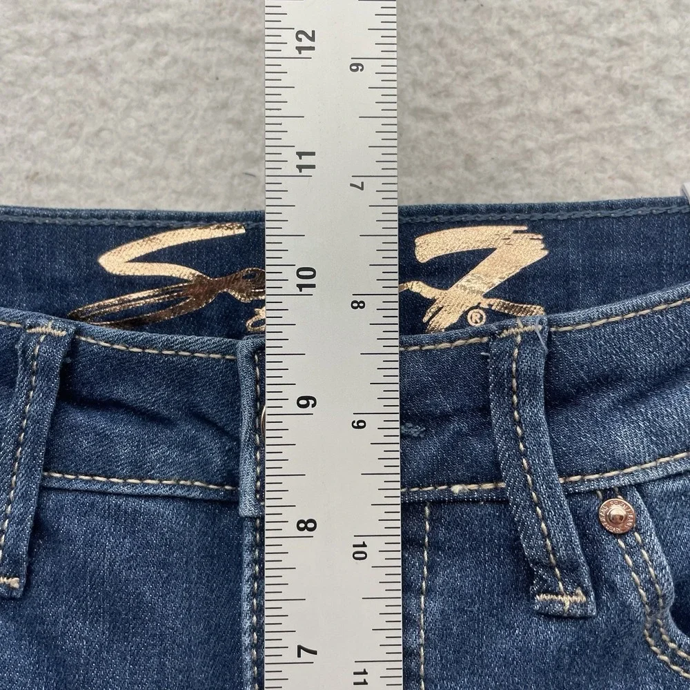 Seven7 Jeans Womens 2 28x32 High Rise Slim‎ Flare Blue Stretch Whiskered Denim